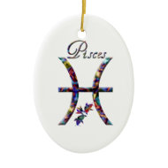 Pisces Zodiac Sign Ornament ornament