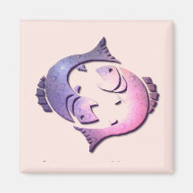 Pisces Zodiac Square Magnet