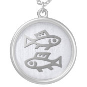 Pisces Zodiac Star Sign In Light Silver necklaces