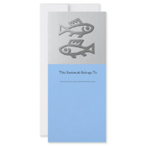 Pisces Zodiac Star Sign In Silver Blue Bookmark Rack Card