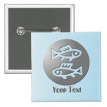 Pisces Zodiac Star Sign Premium Silver Buttons