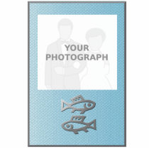Pisces Zodiac Star Sign Silver Blue Photo Frame Cut Out
