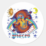Pisces-Zodiac-V-1 Round Stickers