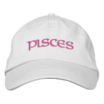 Pisces Zodiac White/Magenta Cap Embroidered Baseball Cap