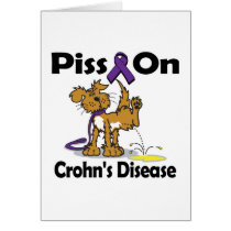 Piss On Crohns Disease (purple) Greeting Cards