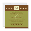 Pistachio Chocolate Monogram Wedding Invitation invitation