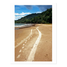 pistas de la playa tarjeta postal