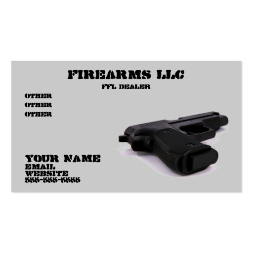 Pistol Gun Business Card (front side)