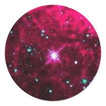 Pistol Star Round Sticker