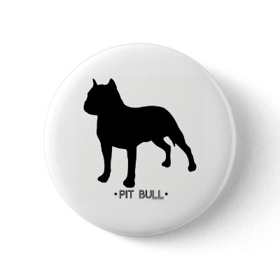 Pit Bull Button by dogsilhouettes