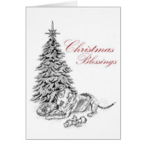 Pit bull Christmas card cards