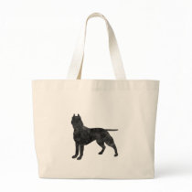 Pit Bull Dog Grunge Silhouette Canvas Bag