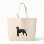 Pit Bull Dog Grunge Silhouette Canvas Bag