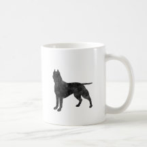 Pit Bull Dog Grunge Silhouette Coffee Mug