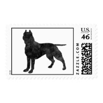 Pit Bull Dog Grunge Silhouette Postage Stamps