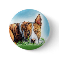 Pit Bull Hears You Pinback Button
