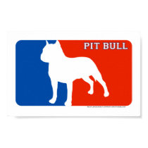 Pit Bull Major League Dog Print by dogsilhouettes Pit Bull Major League Dog Print