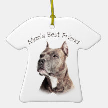 Pit Bull Man's Best Friend Ornaments