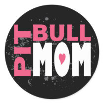 Pit Bull Mom Round Stickers