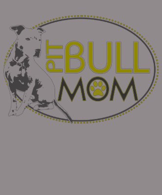 Pit Bull Mom - Yellow & Gray Tee Shirt