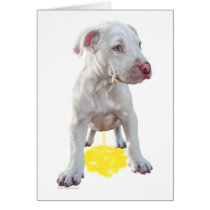 Pit Bull Puppy Piddles OOPS Greeting Card