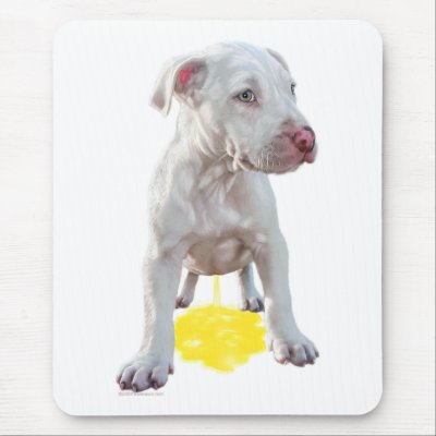 Pit Bull Puppy Piddles OOPS mouse pad