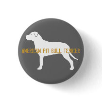 Pit Bull Silhouette Button