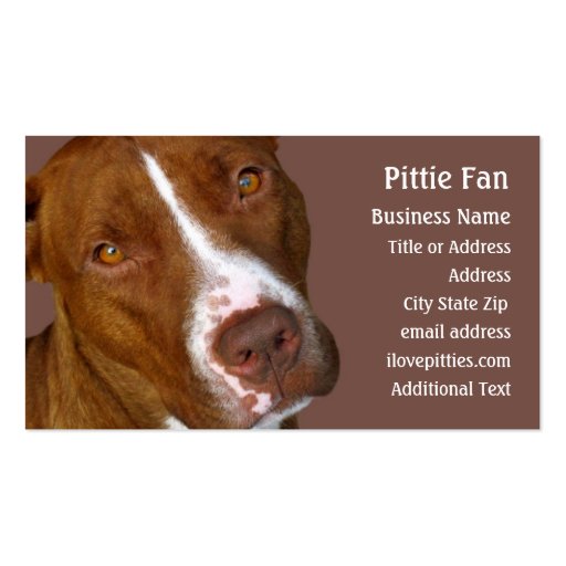 Pit Bull Terrier #2 -  Photo Business Card (front side)