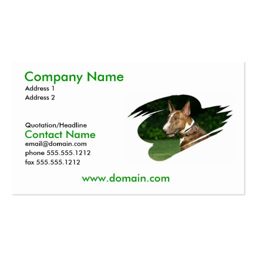Pit Bull Terrier Business Card (front side)