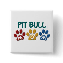 PIT BULL TERRIER Mom Paw Print 1 buttons
