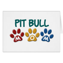 PIT BULL TERRIER Mom Paw Print 1 Greeting Card