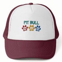 PIT BULL TERRIER Mom Paw Print 1 Mesh Hats