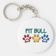 PIT BULL TERRIER Mom Paw Print 1 Key Chains