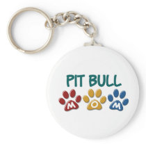 PIT BULL TERRIER Mom Paw Print 1 Key Chains