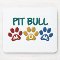 PIT BULL TERRIER Mom Paw Print 1 Mouse Mats