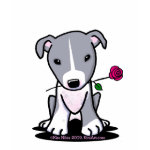 Pit Bull With Flower Dog T Shirts