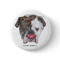 PIT BULL WITH LIPSTICK BUTTON