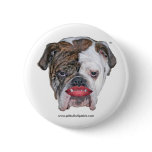 PIT BULL WITH LIPSTICK BUTTON