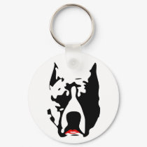 Pit Bull with Lipstick keychains
