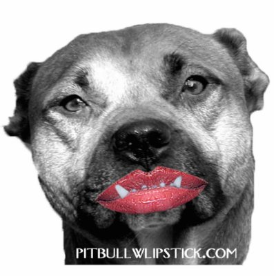 Pit bull with lipstick cut outs by pitbullwithlipstick