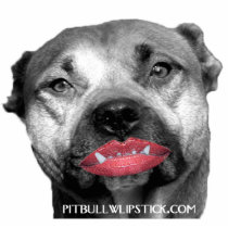 Pit bull with lipstick photo sculptures