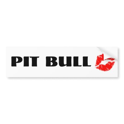 Pit Bull with Lipstick - THE ORIGINAL Bumper Sticker by Robustoman