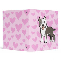 Pitbull / American Staffordshire Terrier Love 3 Ring Binders