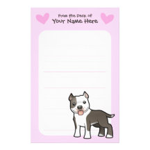 Pitbull / American Staffordshire Terrier Love Custom Stationery
