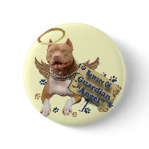 Pitbull Beware Of Guardian Angel Gifts Buttons
