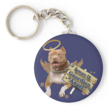 Pitbull Beware Of Guardian Angel Gifts Key Chain