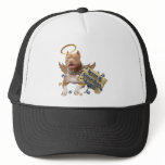 Pitbull Beware Of Guardian Angel Trucker Hats