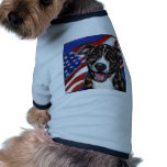 Pitbull Bob with American Flag pet clothing