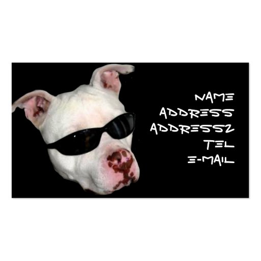 Pitbull business cards (front side)