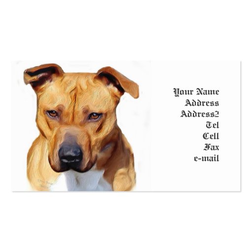 Pitbull business cards (front side)